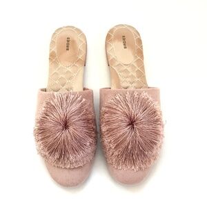 BIRDIES The Songbird Mule Pom Pom Flat Blush Pink Women’s Size 10.5